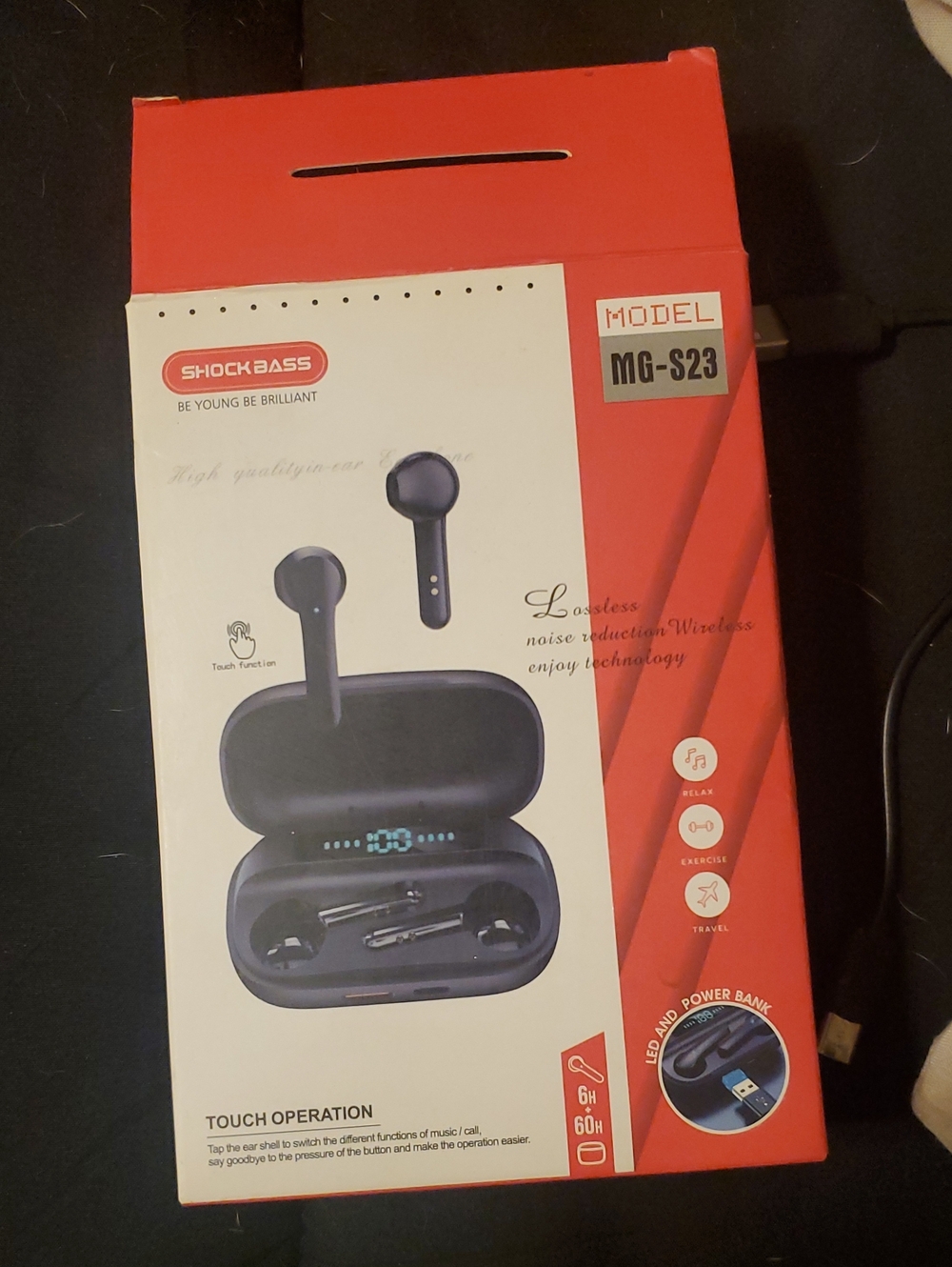 MG-S23 Wireless Earbuds in Black with Charging Case